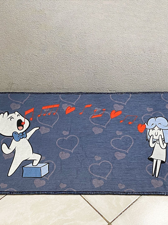 Πατάκι Εισόδου Love Song Μπλε 40x60εκ.