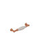 Convex Mâner Mobilier din Porțelan Matt Copper-White 143mm (Distanța între Centre 128mm) 489-S11-A09 1buc