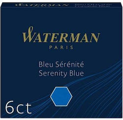 Waterman Ersatz-Tinte für Füller in Blau Farbe 6Stück S0110950