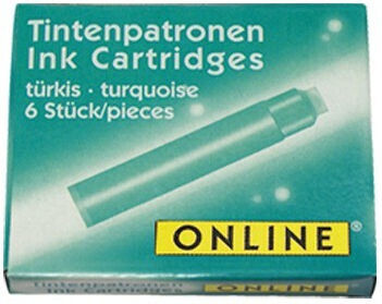 Online 6 Ersatz- und Füllfederhaltertinten für Füllfederhalter Türkis