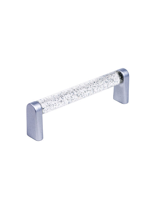 Mital Furniture Handle Made of Glass Nickel Matte with Hole Centers 96mm
