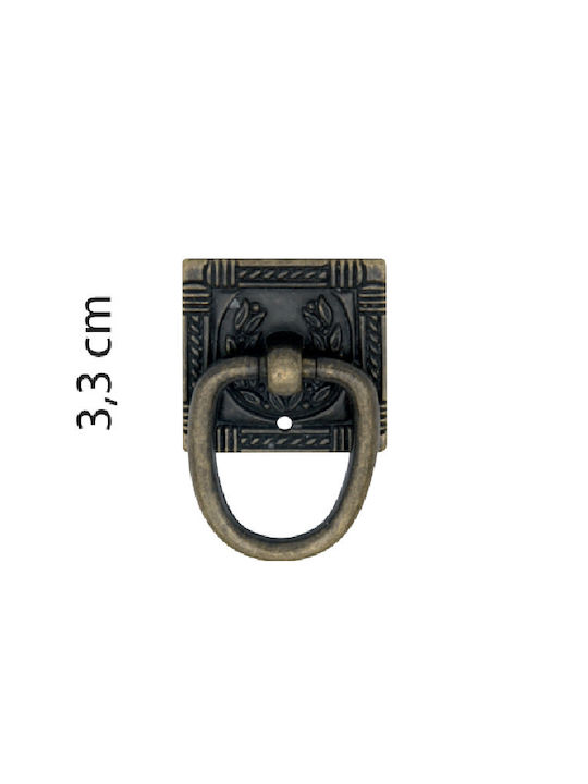 Import Hellas Antic Buton Mobilier din Metal Rust metallic 33mm 5038/A7-2 1buc