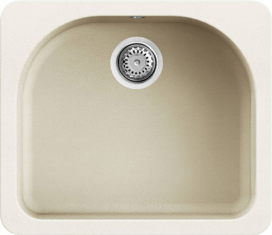 Elleci Fox 250 FOX250-62 Drop-In Chiuvetă din Granit Sintetic L60xW52cm Alb