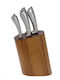 Cryspo Trio Knife Set with Block from Stainless Steel 6pcs