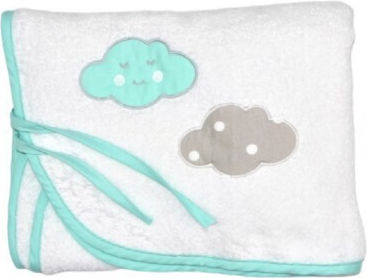 Baby Star Hooded Baby Bath Towel Mint