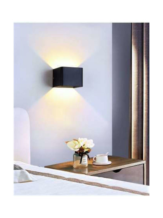 Atman Lamp Wall with Integrated LED and Warm White Light Black 10x10x8cm