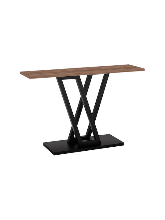 Wirmo Wooden Console Table Walnut / Black L110xW30xH80cm