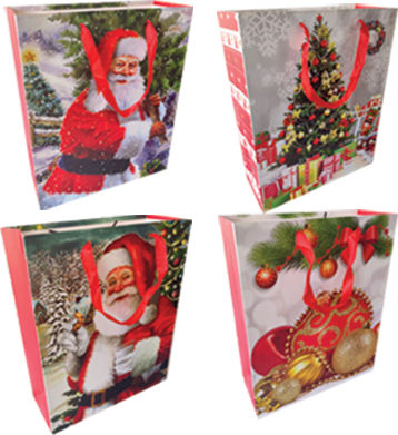 AGC Christmas Gift Bag 43x43x53 cm 12 Pieces (Various Designs/Colors)