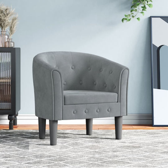 Sessel Samt Dark Grey 70x56x68cm