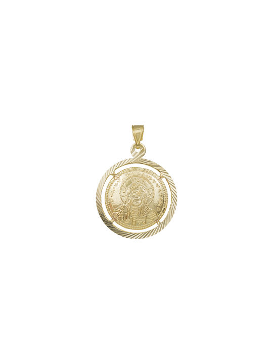 Pendant Kids Talisman Double Sided Constantine from Gold 14K PK22