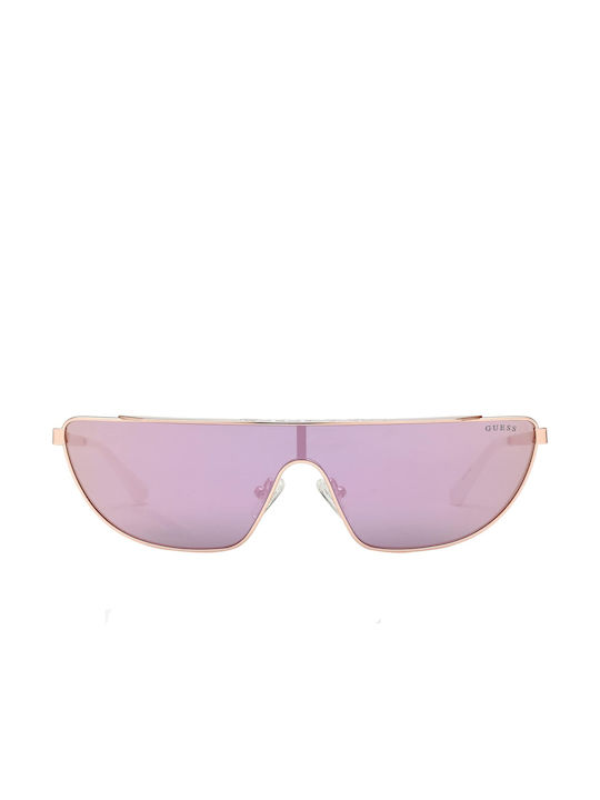 Guess Sunglasses with Gold Metal Frame and Pink Mirror Lens GU7677 28U