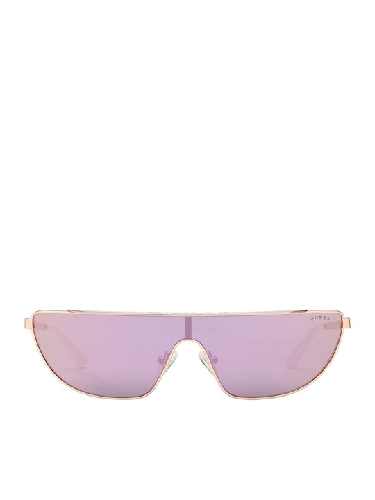 Guess Unisex Γυαλιά Ηλίου με Ροζ Χρυσό Μεταλλικό Σκελετό και Ροζ Καθρέφτη Φακό GU7677 28U
