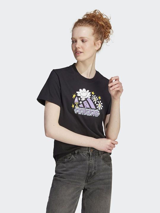 Adidas Doodle Women's Athletic T-shirt Black