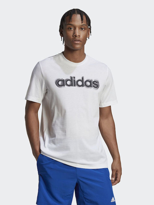 Adidas T-shirt Bărbătesc cu Mânecă Scurtă Alb