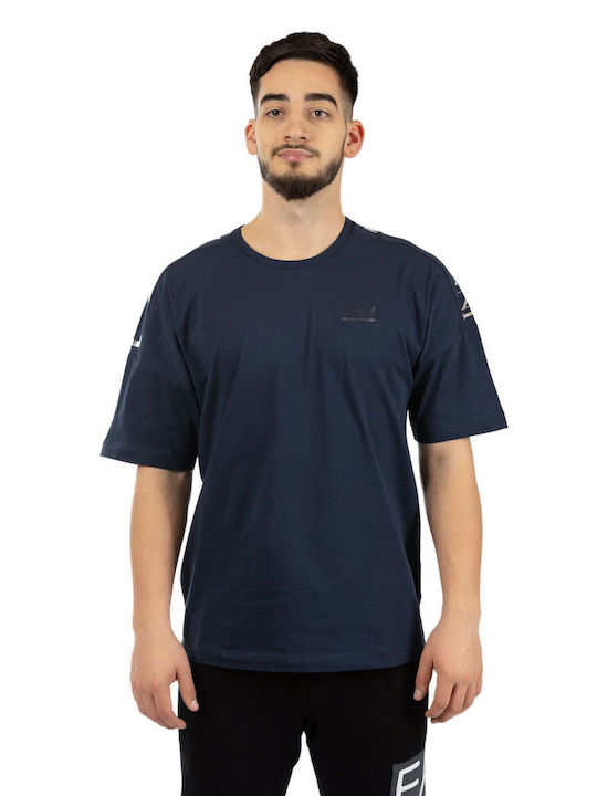 Emporio Armani Bărbați T-shirt Sportiv cu Mânecă Scurtă Albastru marin