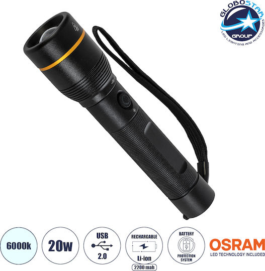 GloboStar Lumină de lucru și de sit, cu baterie Lanternă LED Lumini de lucru și de sit, IP54 cu Luminozitate Maximă 80lm 100buc Negru
