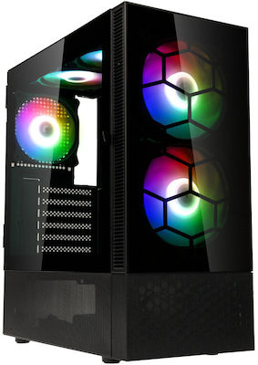 Kolink Observatory MX Glass ARGB Gaming Midi Tower Computer Case with Window Panel Black