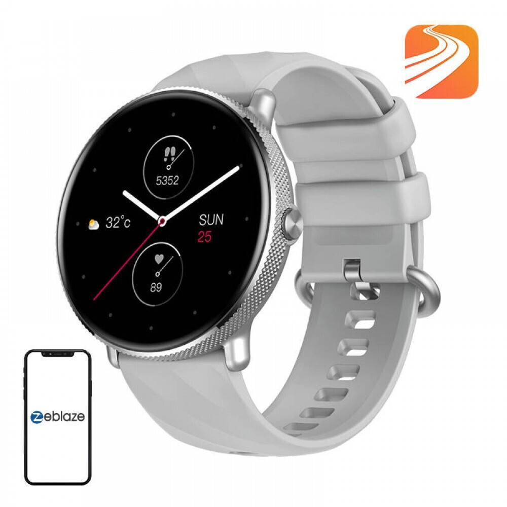 Zeblaze GTR 3 Pro Stainless Steel 45mm Smartwatch με Παλμογράφο (Ασημί)