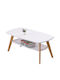 Oval Central Coffee Table Khobi Wooden White/Natural L100xW48xH45cm