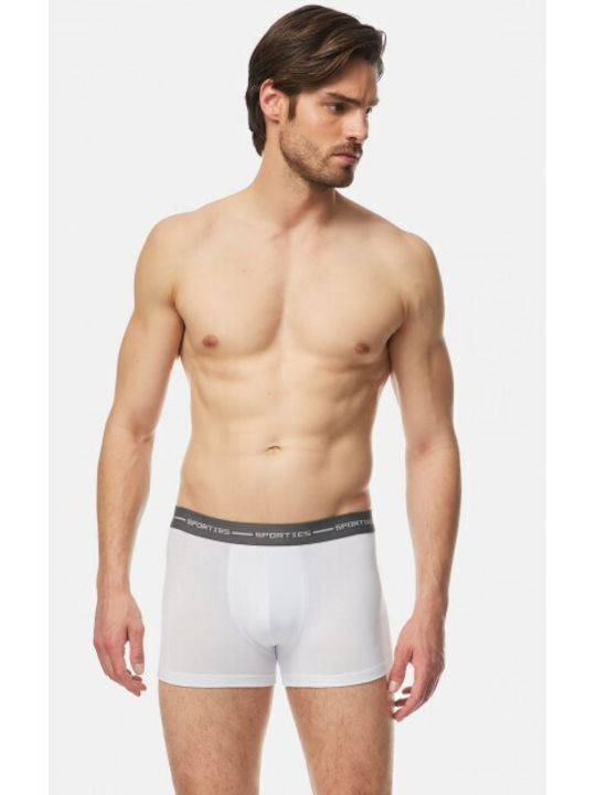 Minerva Herren Boxershorts White mit Mustern 2Packung