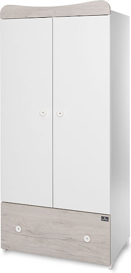 Exclusive Zwei Türen Schrank mit 1 Schublade Weiß 80x57x178cm