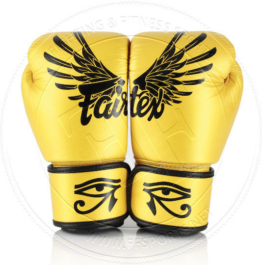 Fairtex Boxhandschuhe Leder für Kampf Gold