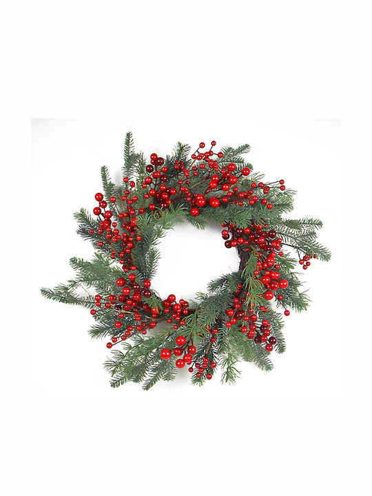 Atmosphera Christmas Decorative Wreath with Diameter 56cm Fir Red