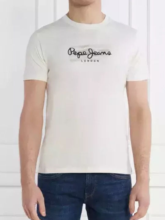 Pepe Jeans Herren T-Shirt Kurzarm Chalk White