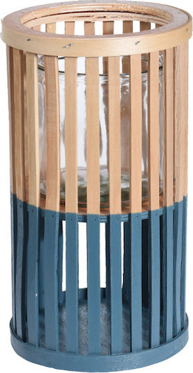 Atmosphera Laterne Hölzernes Blau 16x30x30cm 1Stück