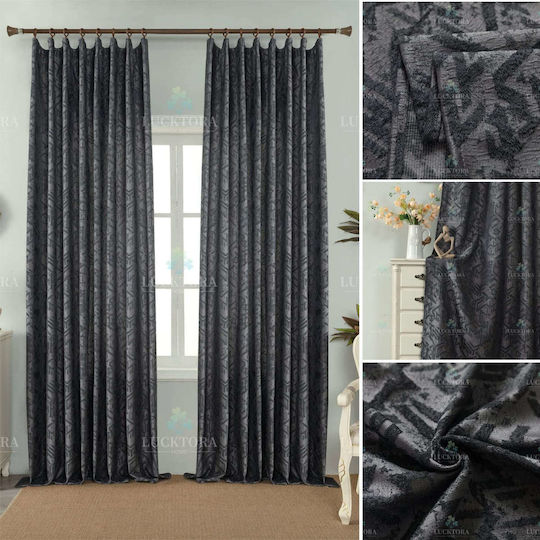 Homeone Vorhang mit Bleistiftfalten Schwarze 270x285cm