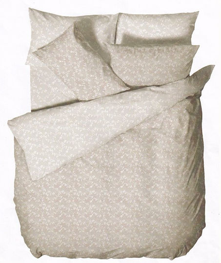 Viokarpet Duvet Cover Set Cotton Queen with 2 Pillowcases 225x245 'nordic' 852 Soft Grey