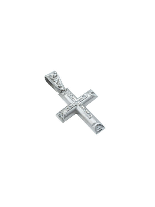 Weißgold Kreuz 14K