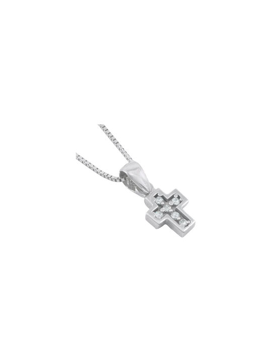 Women's White Gold Cross 14K with Chain