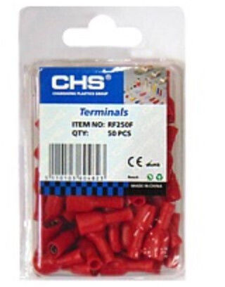 CHS Terminale electrice cu sertar Roșu (28007-151) în set de 50buc