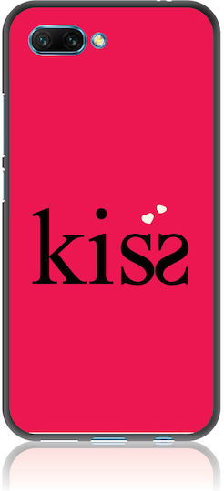 Kisser Back Cover Tempered Glass / Σιλικόνης Κόκκινο (Honor 10)
