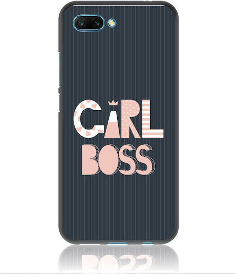 Girl Boss Back Cover Tempered Glass / Σιλικόνης Πολύχρωμο (Honor 10)