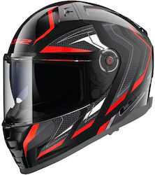 LS2 FF811 Vector II Alizer Full Face Helmet with Pinlock and Sun Visor DOT / ECE 22.06 1500gr Gloss Black/Red