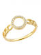 Senza Damen Ring mit Zirkonia aus Silber Vergoldet