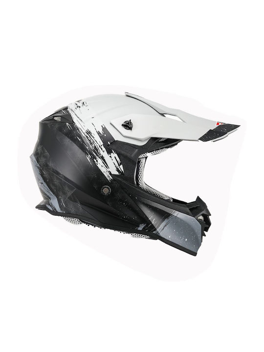 Faseed 617 Black/Grey/White Matt Cască Moto Mot...