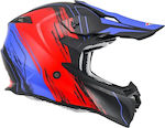 Faseed 617 Black/Red/Blue Matt Cască de motocicletă Motocross