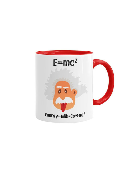 Koupakoupa E=mc2 Energy = Milk*coffe Mug Ceramic Red 330ml 1pcs