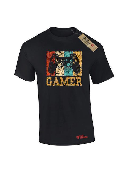 Takeposition Gamer Men's Short Sleeve Blouse BLACK