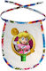 Koupakoupa Princess Peach Toadstool Waterproof Baby Bib of 100% Cotton with Lace Band for 3 m+