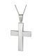 Katsigiannis Men's White Gold Cross 14K with Chain