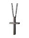 Oxzen Black Men's Cross from Steel with Chain