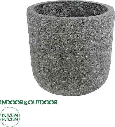 GloboStar Artificial Garden Erice Κασπώ Πολυεστερικό Γκρι με Βάση 25x25x23εκ.