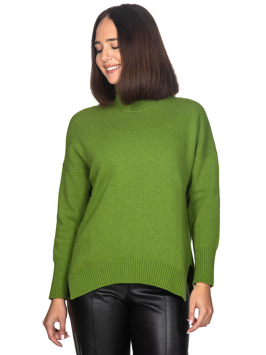 Vera Women's Long Sleeve Sweater Woolen Green 12858.