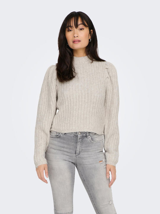 Only Damen Langarm Pullover Ecru