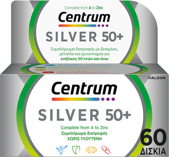 Centrum Silver 50+ Πολυβιταμίνη για Ενίσχυση του Ανοσοποιητικού 60 ταμπλέτες