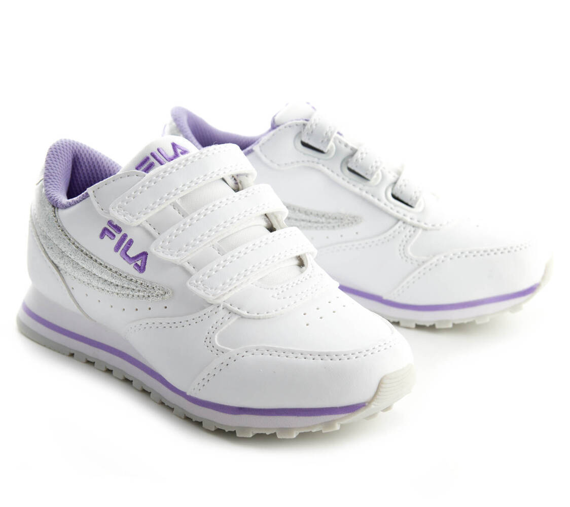 Fila Orbit Kids Anatomic Sneakers for Girls with Hoop & Loop Closure White  1010785-13065